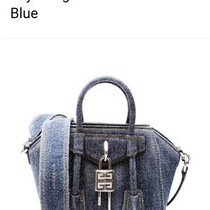 GIVENCHY TOY ANTIGONA LOCK DENIM SATCHEL